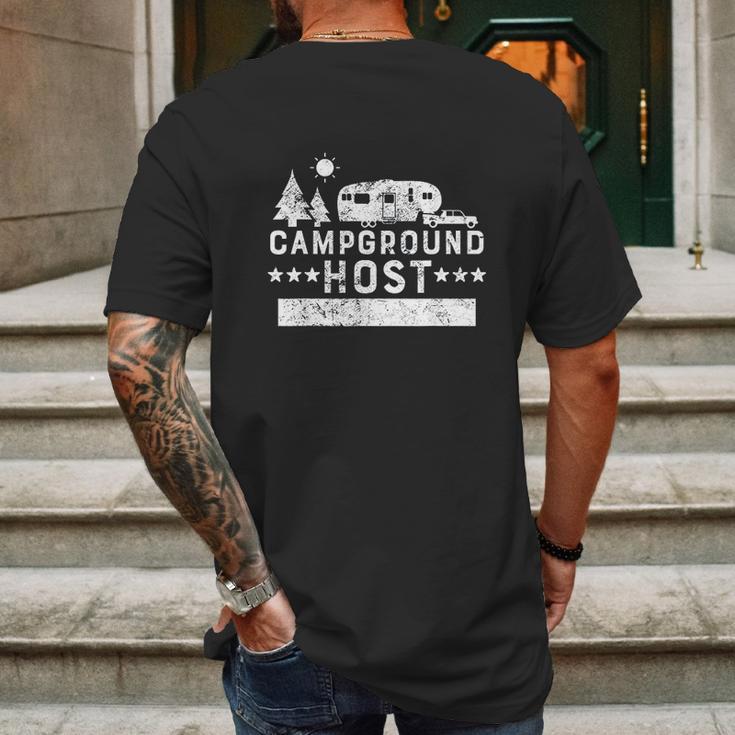 Campground HostCamp Host Mens Back Print T-shirt Gifts for Men