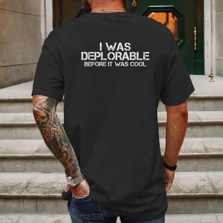 Campus Apparel I Was Deplorable Before It Was Cool Basic Mens Back Print T-shirt Gifts for Men