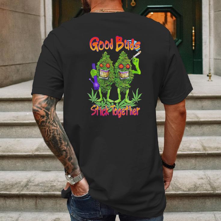 Cannabis Good Buds Stick Together Weed Shirt Mens Back Print T-shirt Gifts for Men