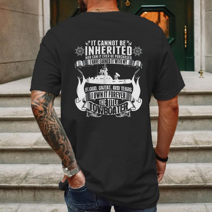 It Cannot Be Inherited Towboater Mens Back Print T-shirt Gifts for Men