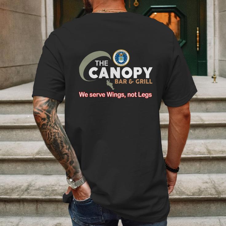 The Canopy Bar And Grill We Serve Wings Not Legs Mens Back Print T-shirt Gifts for Men