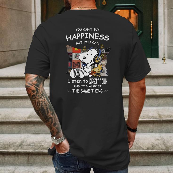 You Can’T Buy Happiness But You Can Listen To Led Zeppelin Snoopy Shirt Mens Back Print T-shirt Gifts for Men