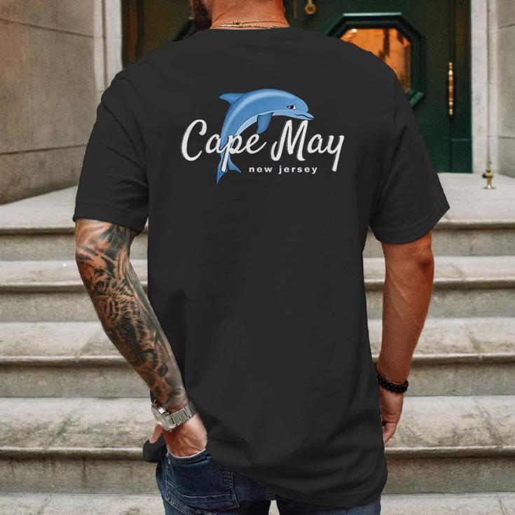 Cape May Dolphin Beach Mens Back Print T-shirt Gifts for Men