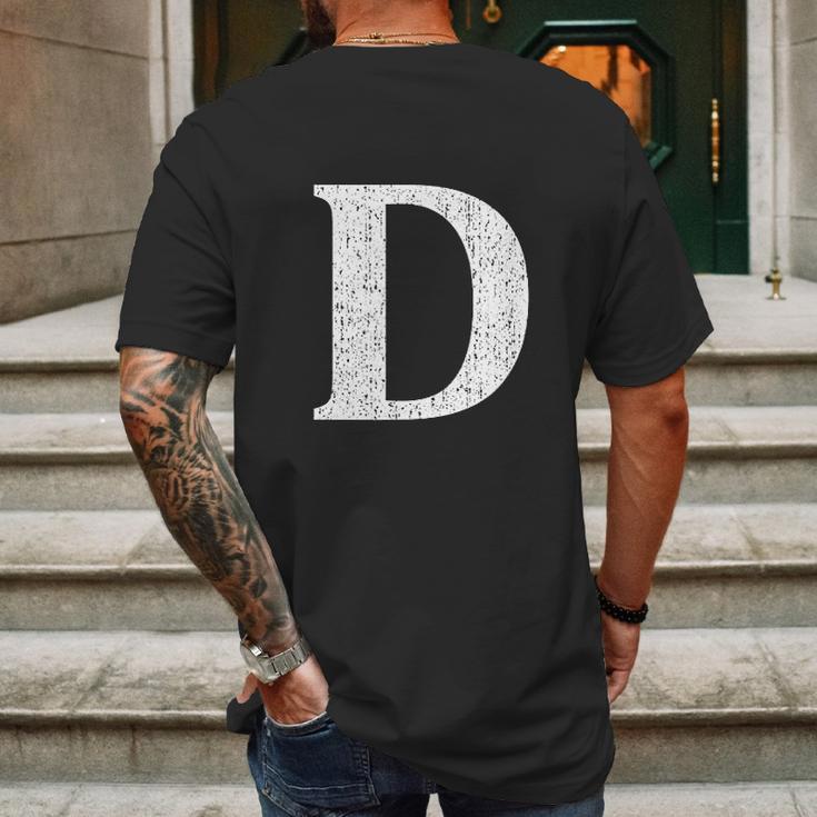 Capital Letter D Shirt Monogram Initial Mens Back Print T-shirt Gifts for Men