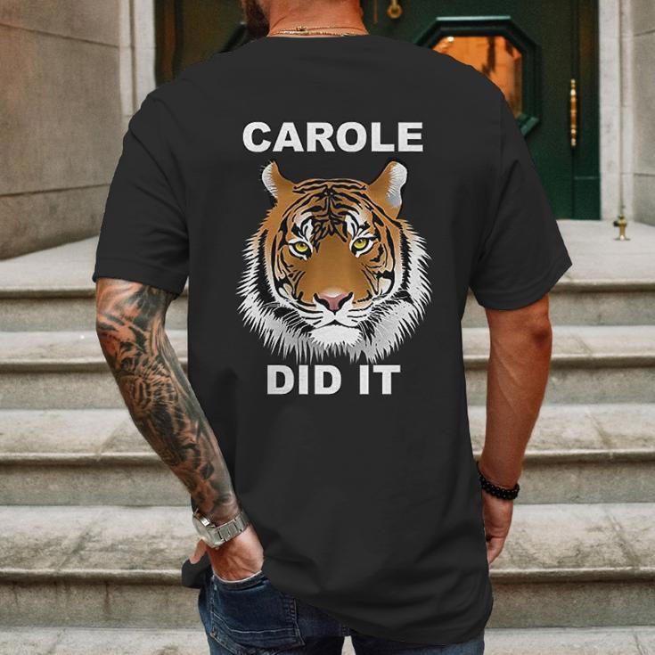 Carole Did It Tiger Mens Back Print T-shirt Gifts for Men