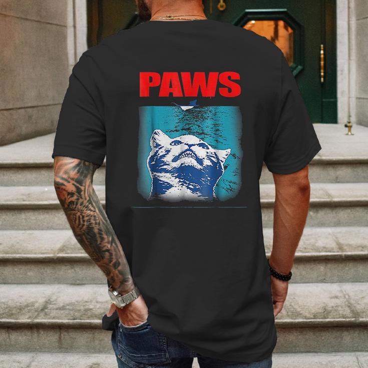 Cat Jaws Mens Back Print T-shirt Gifts for Men