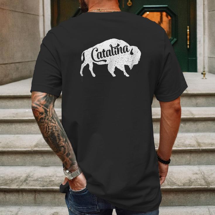 Catalina Island Bison Buffalo Mens Back Print T-shirt Gifts for Men