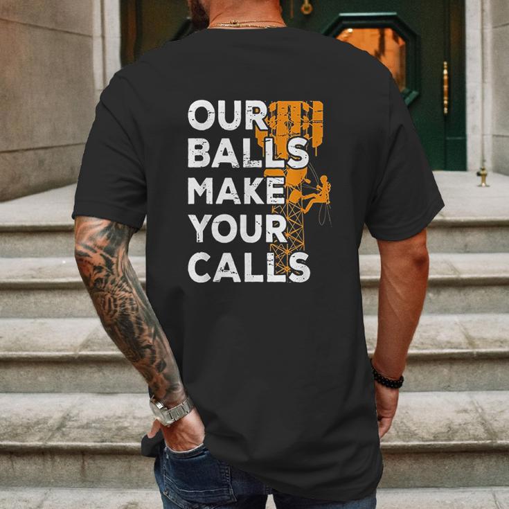 Cell Tower Climber Antena Climber Telecommunication Mens Back Print T-shirt Gifts for Men