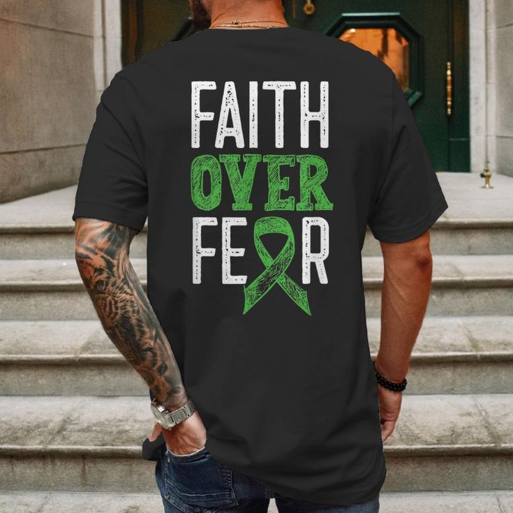 Cerebral Palsy Awareness Month Faith Over Fear Brain Damage Mens Back Print T-shirt Gifts for Men