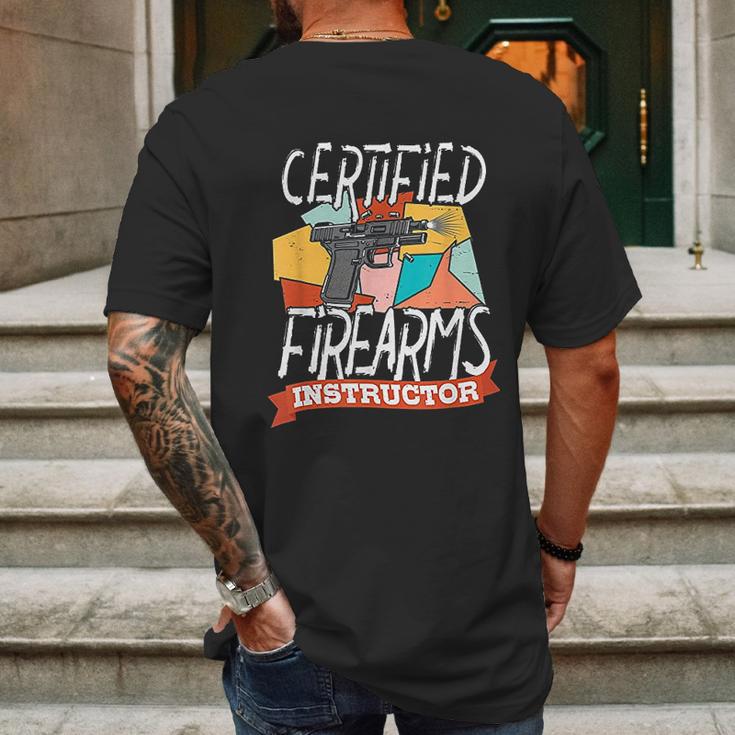 Certified Firearm Instructor Mens Back Print T-shirt Gifts for Men