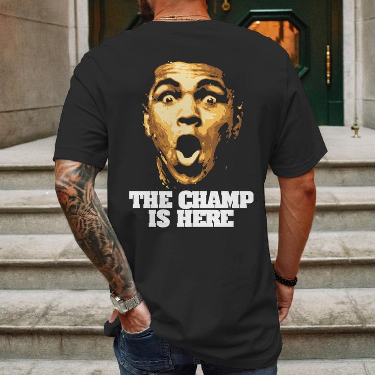 The Champ Is Here Muhammad Ali Mens Back Print T-shirt Gifts for Men