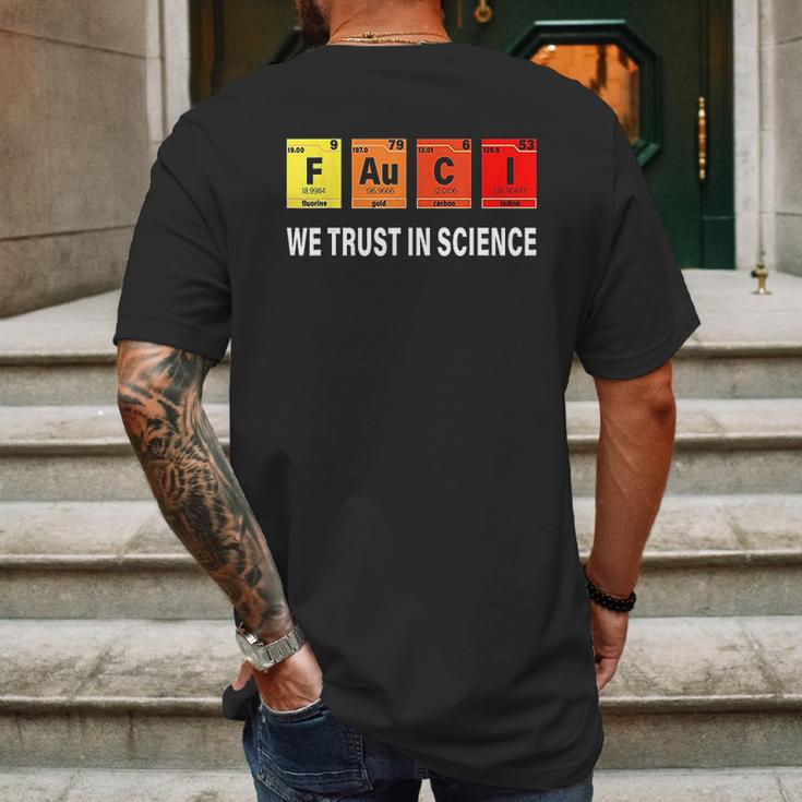 Chemistry Fauci Elements Periodic Table F Au C I Mens Back Print T-shirt Gifts for Men