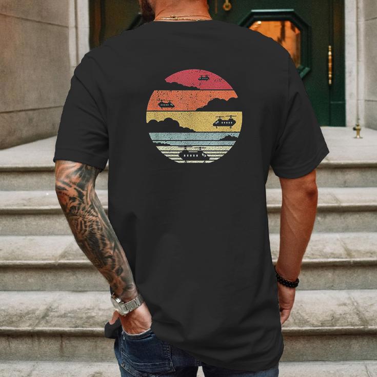 Chinook Helicopters Retro Style Pilot Mens Back Print T-shirt Gifts for Men