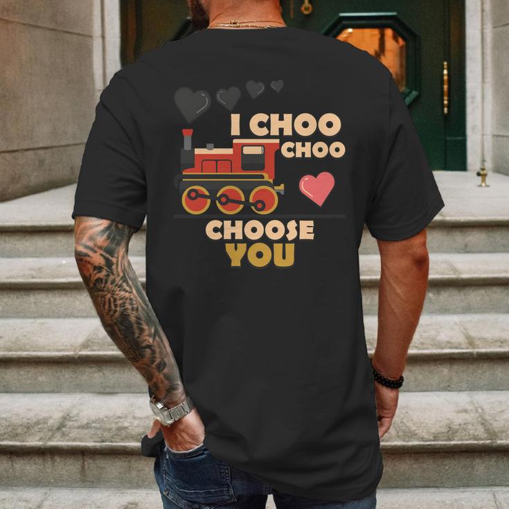 I Choo Choo Choose You Valentines Day Gift Mens Back Print T-shirt Gifts for Men