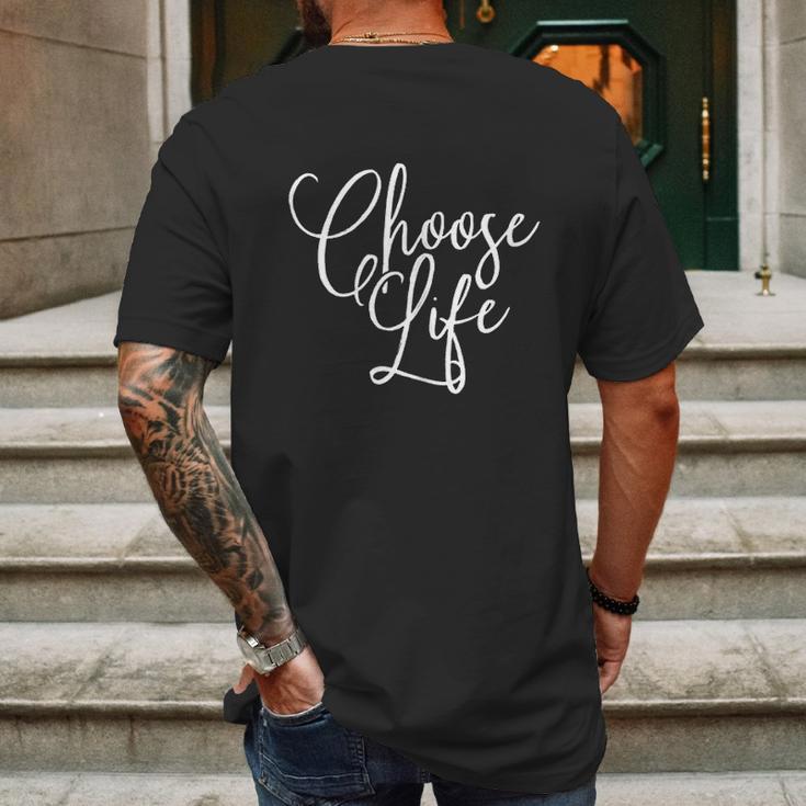 Choose Life Lettering Graphic Simple Mens Back Print T-shirt Gifts for Men