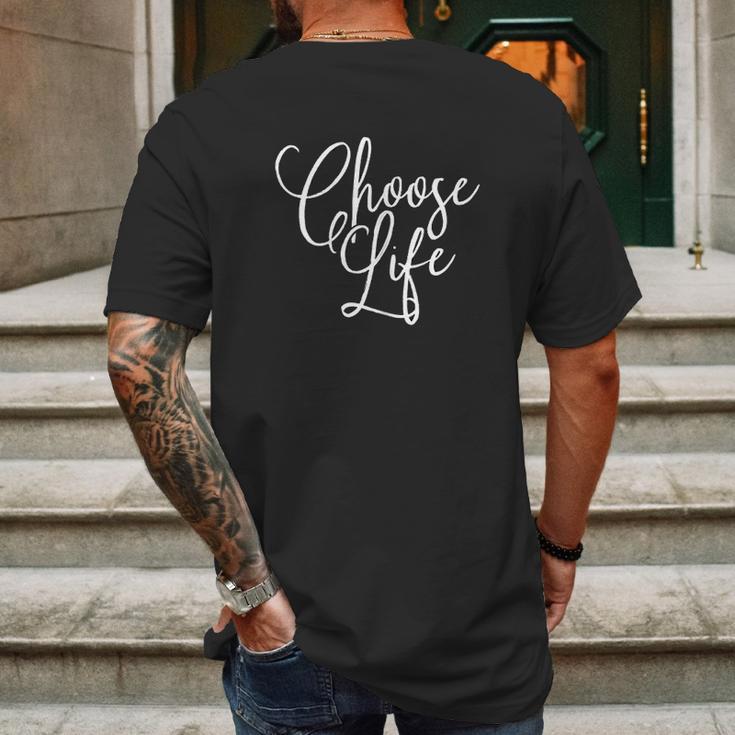 Choose Life Script Lettering Mens Back Print T-shirt Gifts for Men