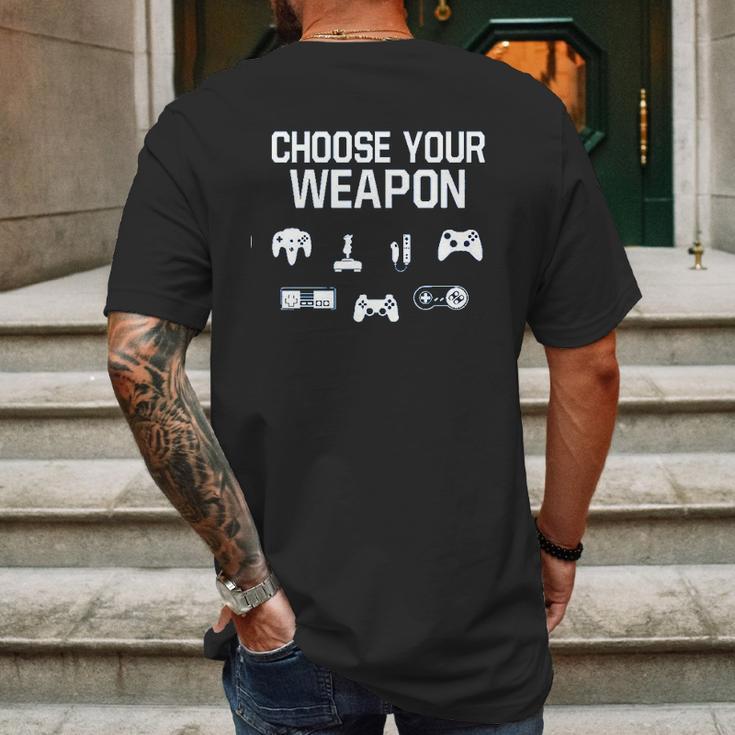 Choose Your Weapon Gamer Mens Back Print T-shirt Gifts for Men