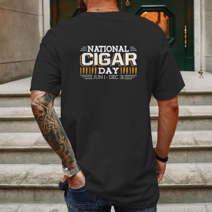 Cigar-National Cigar Mens Back Print T-shirt Gifts for Men