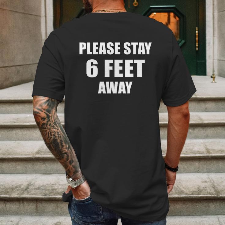 Circular Please Stay 6 Feet Away Social Distancing Mens Back Print T-shirt Gifts for Men