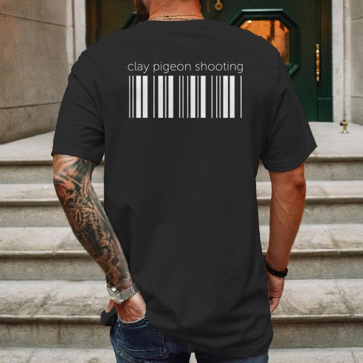 Clay Pigeon Shooting Lower Barcode Mens Back Print T-shirt Gifts for Men