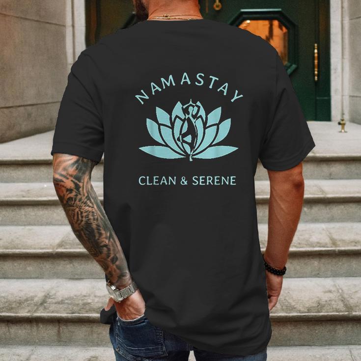 Clean And Serene Yoga Narcotics Anonymous Mens Back Print T-shirt Gifts for Men