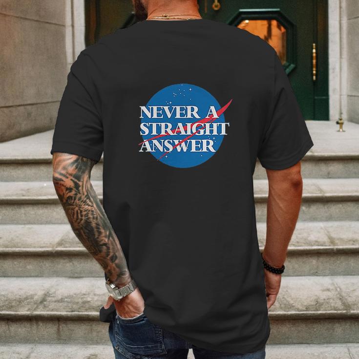 Clique Clothing Nasa Never A Straight Answer Mens Back Print T-shirt Gifts for Men