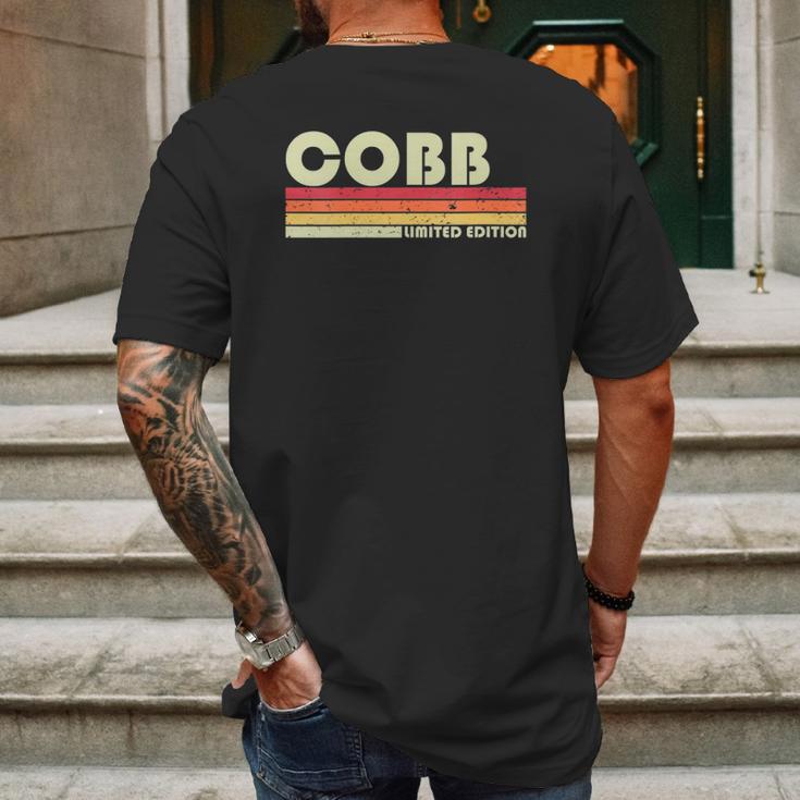 Cobb Surname Funny Retro Vintage 80S 90S Birthday Reunion Mens Back Print T-shirt Gifts for Men