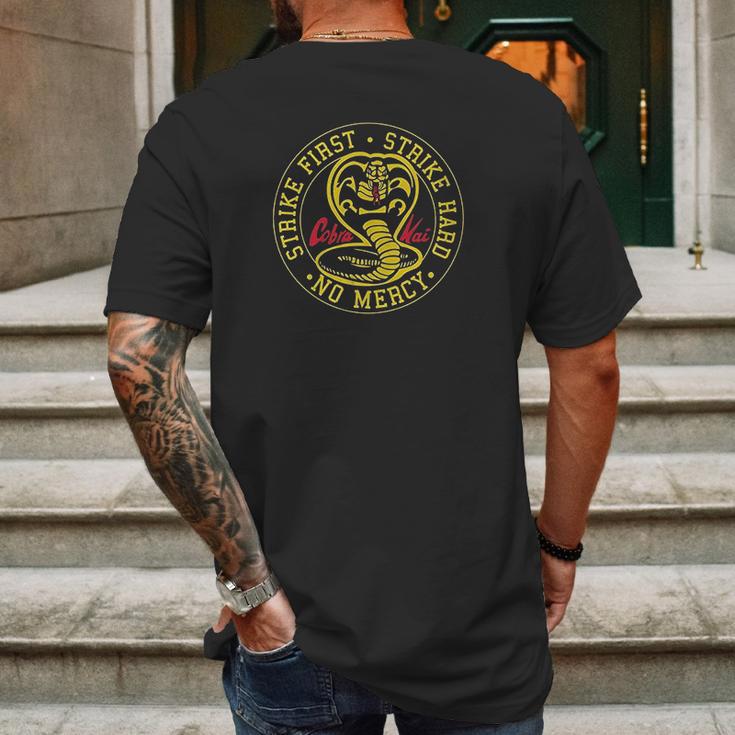 Cobra Kai Snake Strike First Hard Mens Back Print T-shirt Gifts for Men