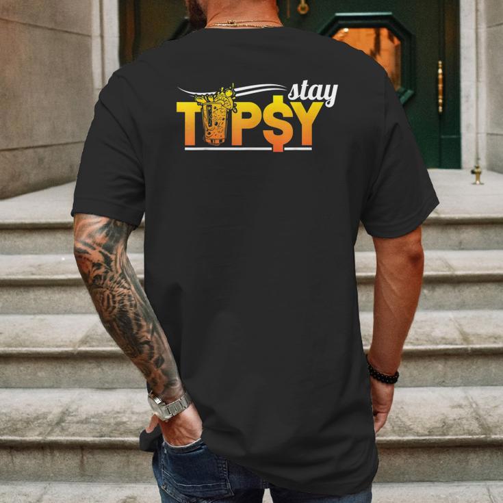 Cocktail Mixologist Barman Stay Tipsy Mens Back Print T-shirt Gifts for Men