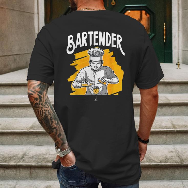 Cocktail Mixologist Bartender Mens Back Print T-shirt Gifts for Men