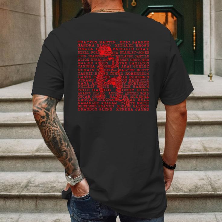 Colin Kaepernick And Names Of Police Brutality Victims Mens Back Print T-shirt Gifts for Men