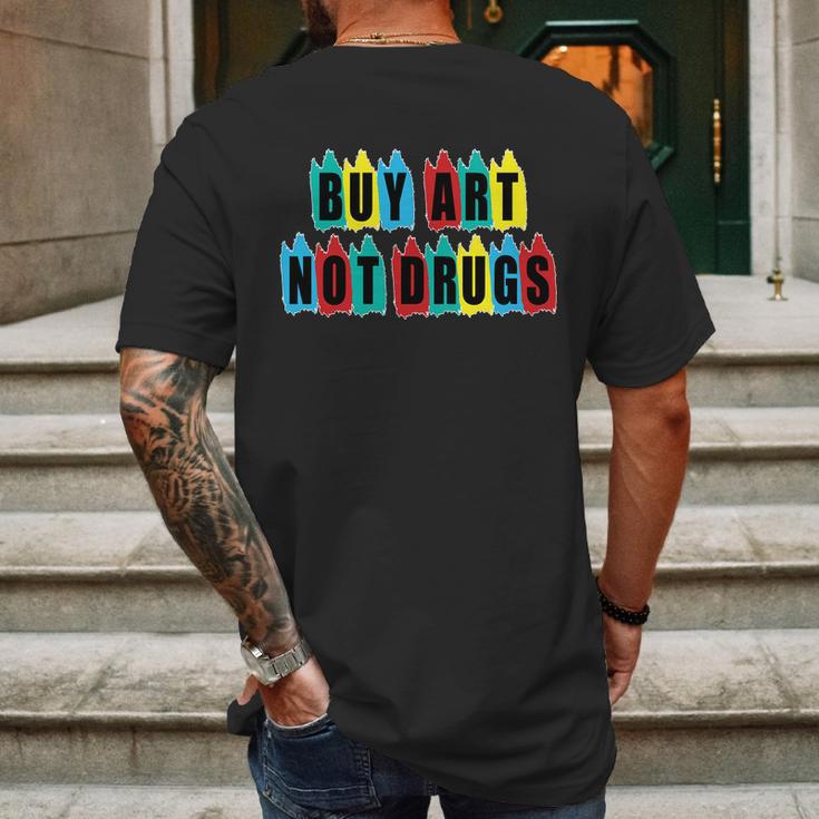 Colorful Buy Art Not Drugs Logo Mens Back Print T-shirt Gifts for Men