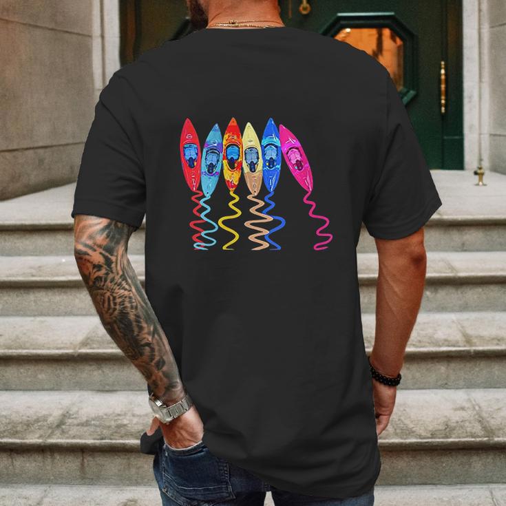 Colorful Kayaks Outdoor Adventure Kayaking Boating Kayakers Mens Back Print T-shirt Gifts for Men