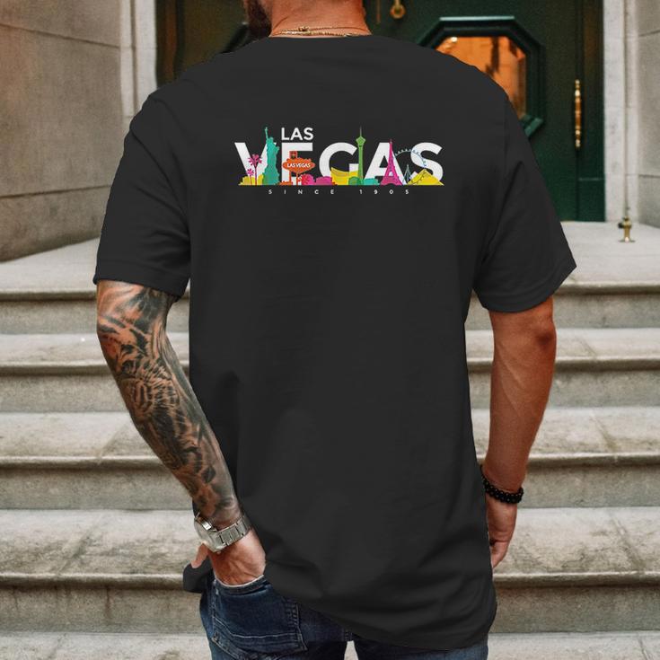 Colorful Las Vegas Nevada Las Vegas Trip Mens Back Print T-shirt Gifts for Men