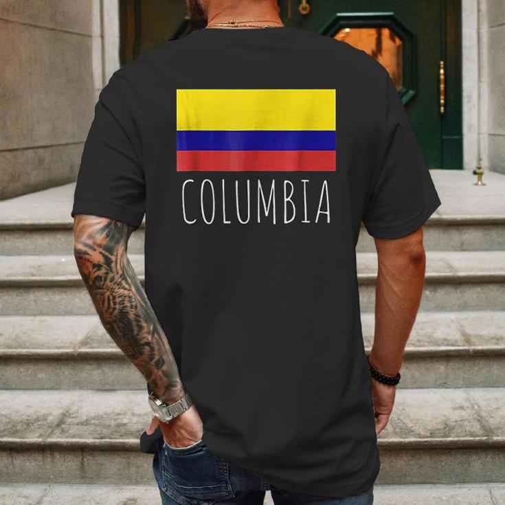 Columbia Flag Proud Mens Back Print T-shirt Gifts for Men