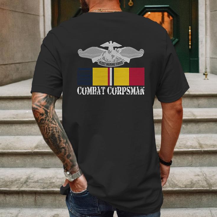 Combat Corpsman Action Ribbon Fmf Veteran Mens Back Print T-shirt Gifts for Men