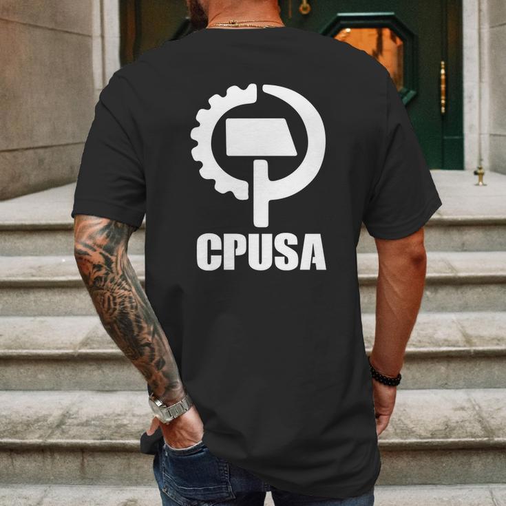 Communist Party Cpusa With Logo Mens Back Print T-shirt Gifts for Men