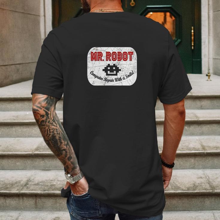 Computer Repair With A Smile Mr Robot Mens Back Print T-shirt Gifts for Men