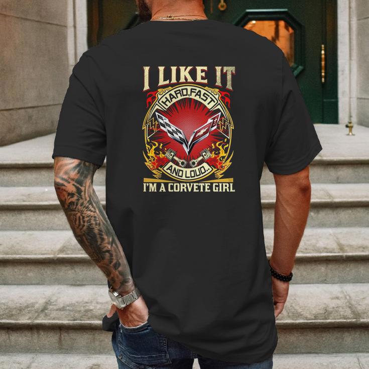 I Like It Corvette Girl Mens Back Print T-shirt Gifts for Men