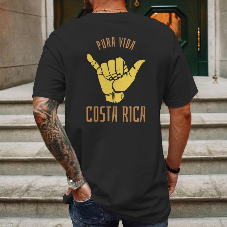 Costa Rica Pura Vida Shaka Surf Mens Back Print T-shirt Gifts for Men