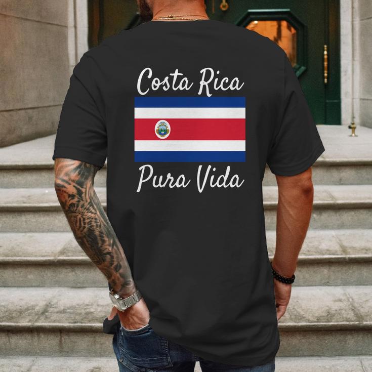 Costa Rica Pura Vida T-Shirt Beautiful National Flag Tee Mens Back Print T-shirt Gifts for Men