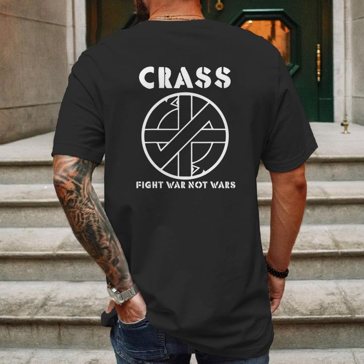 Mens Crass Fight War Not Wars Mens Back Print T-shirt Gifts for Men