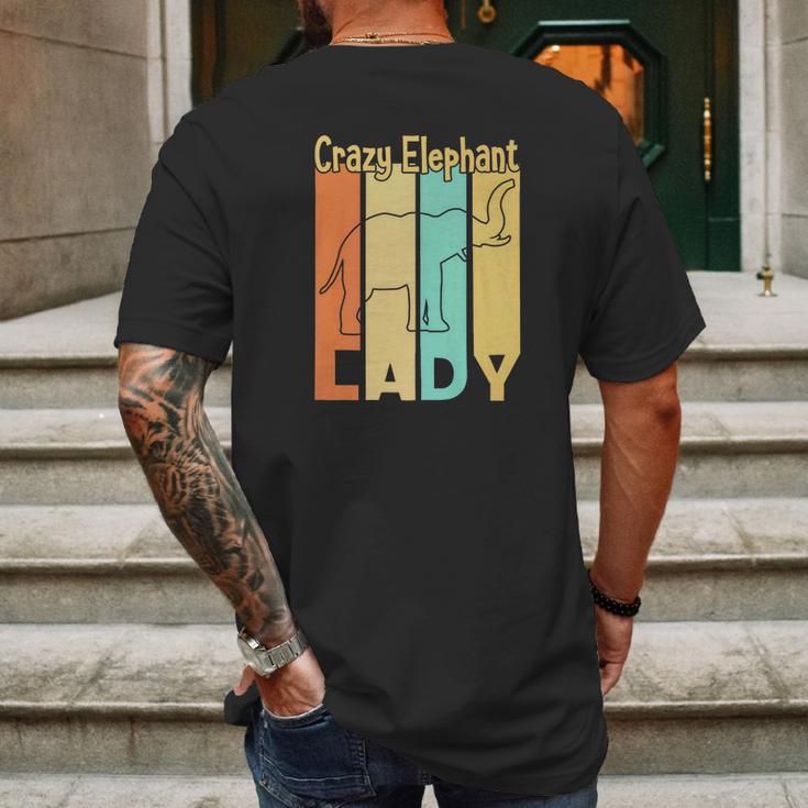 Crazy Elephant Lady 2 Mens Back Print T-shirt Gifts for Men