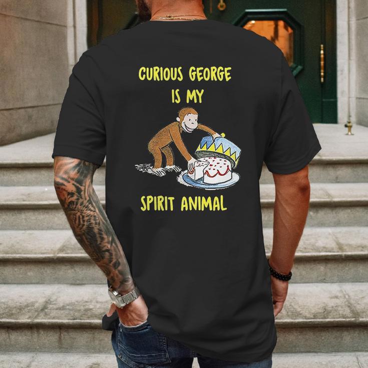 Curious George My Spirit Animal Eating Cake Mens Back Print T-shirt Gifts for Men