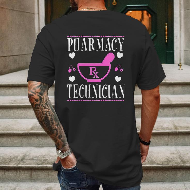 Cute Pharmacy Pharm Tech Technician Pill Mortar And Pestle Mens Back Print T-shirt Gifts for Men