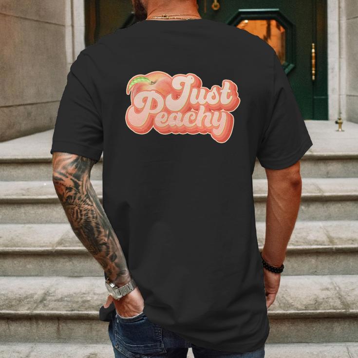 Cute Retro Vintage Just Peachy Mens Back Print T-shirt Gifts for Men