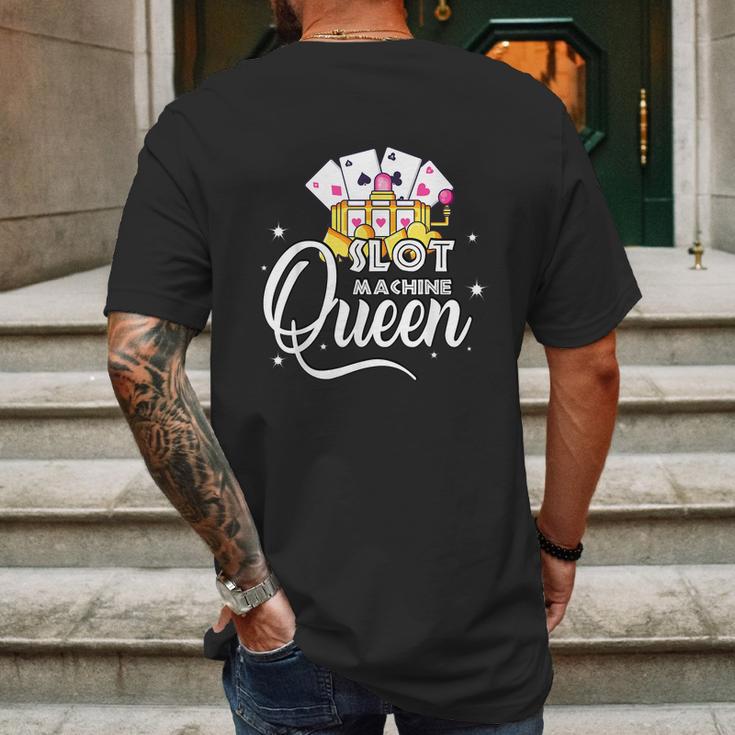 Cute Slot Machine Queen Funny Casino Gambling Mens Back Print T-shirt Gifts for Men