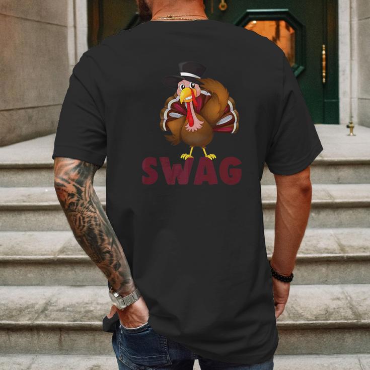 Cute Thanksgiving Turkey Swag Mens Back Print T-shirt Gifts for Men