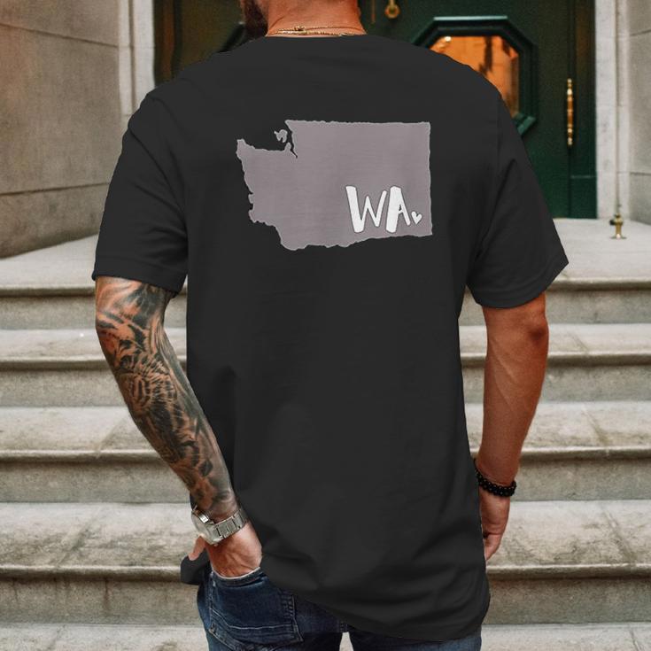 Cute Washington State Outline Gift From Wa Mens Back Print T-shirt Gifts for Men