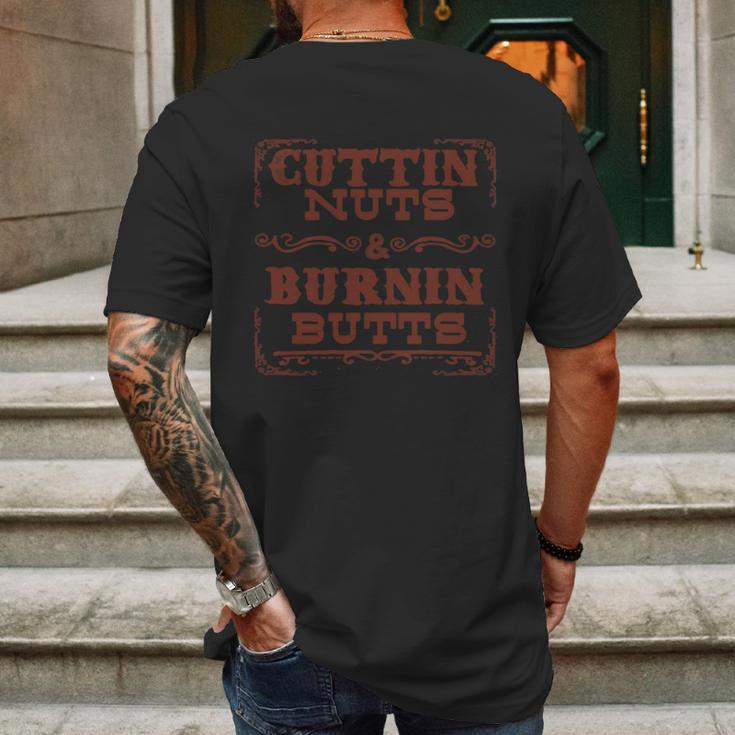 Cuttin Nuts And Burnin Butts Mens Back Print T-shirt Gifts for Men